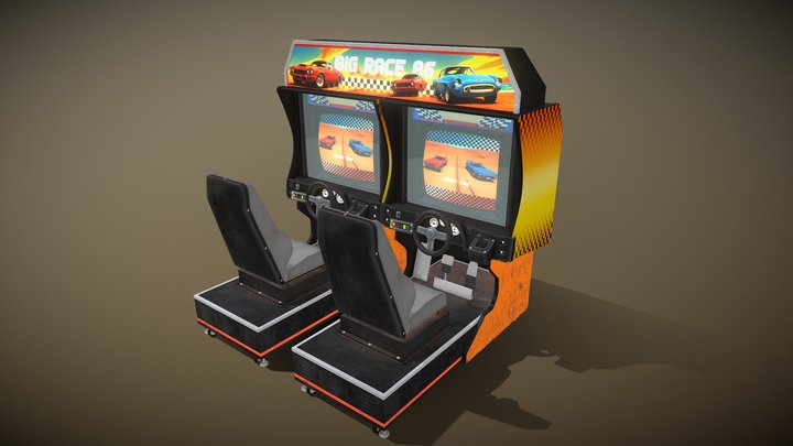 Arcade Racing Machine | Dual Player Setup 3D Model