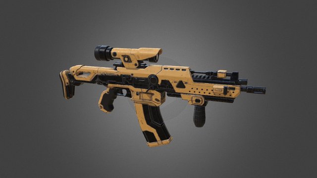 Sci-Fi Assault Rifle 3D Model