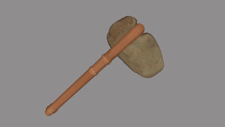 Hafted Grooved Axe 3D Model