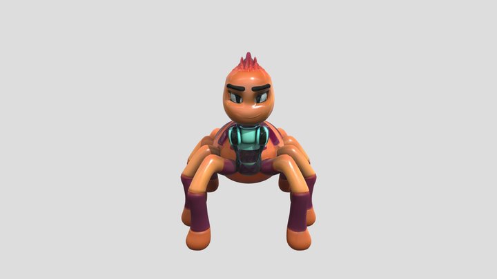 Spider-like character with rider 3D Model