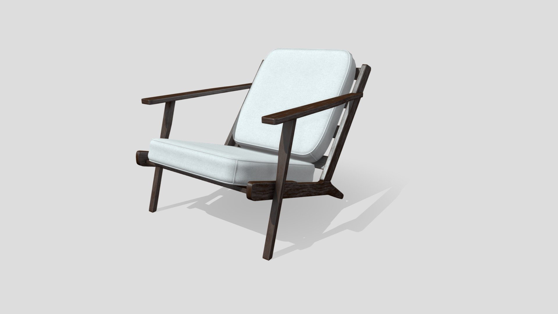 Dark wood armchair. Highpoly model. (FREE)