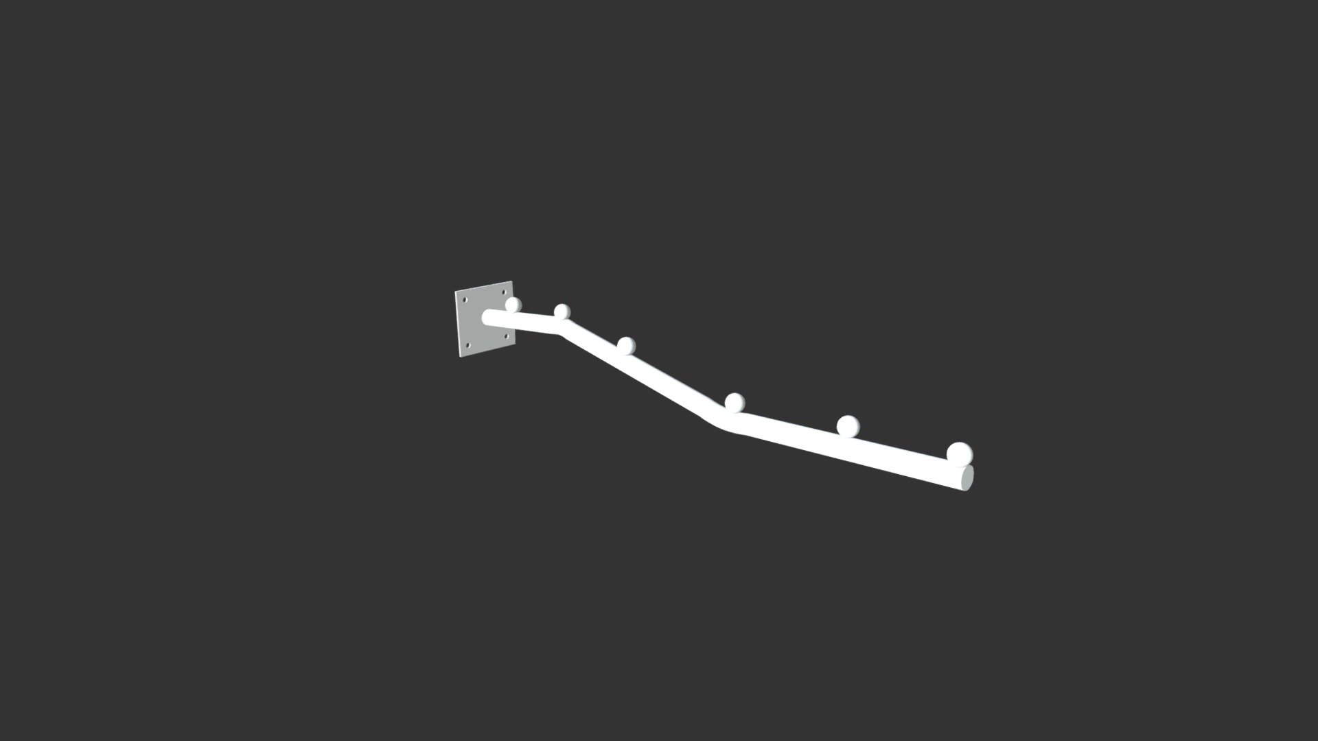 WALLMOUNT HOOKS WITH SUPPORTING BALLS 40cm