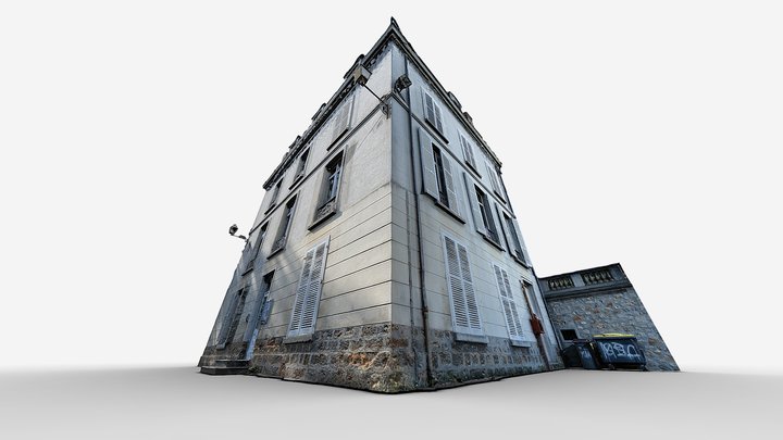 French VR AR Low Poly 8K Building 3D Model