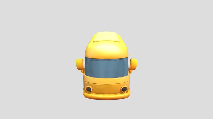 A small orange bus 3D Model