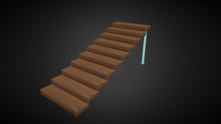 Low Poly Staircase 3D Model