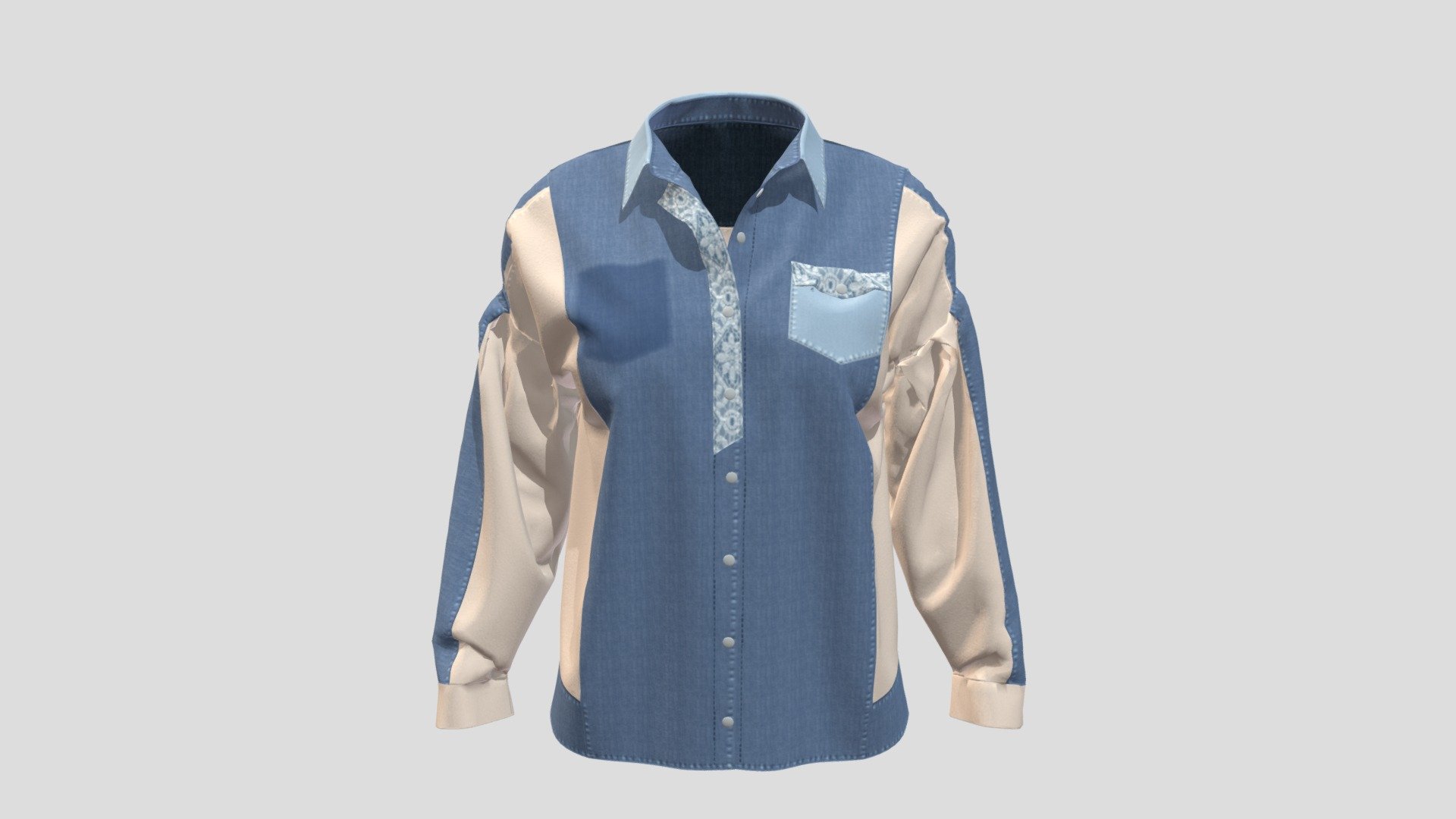 CHEMISE JEAN- VFO_Colorway 1 - 3D model by rosakanno [d25fcc0] - Sketchfab