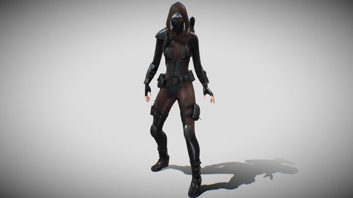 Character girl soldier 3D Model