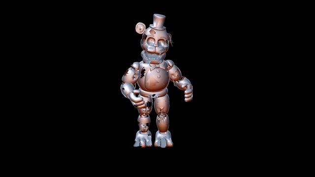 F Na F 5 Withered Golden Freddy 3D Model