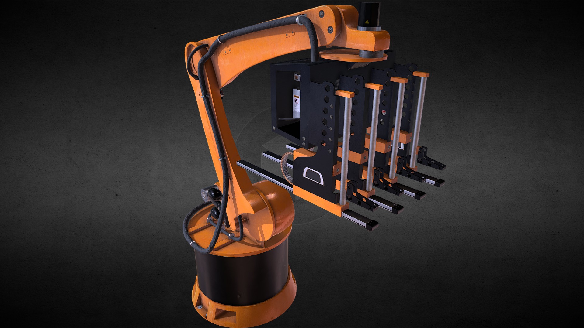3D model Robot Arm - This is a 3D model of the Robot Arm. The 3D model is about a machine with a handle.