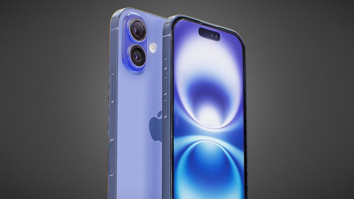 Apple iPhone 16 Ultramarine 3D Model