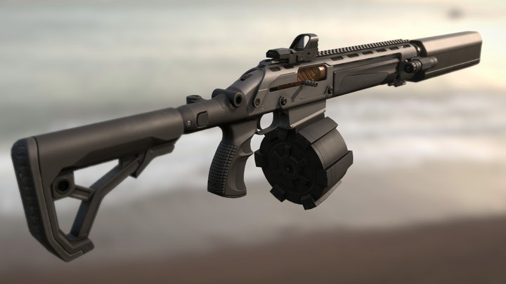 Tactical semi-auto shotgun 3D Model