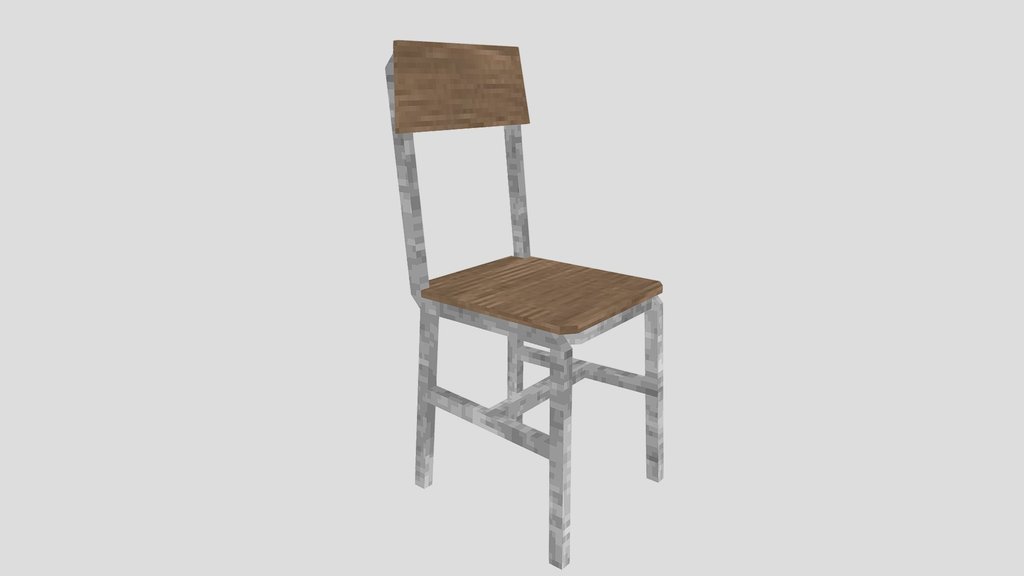 Low poly psx style common chair