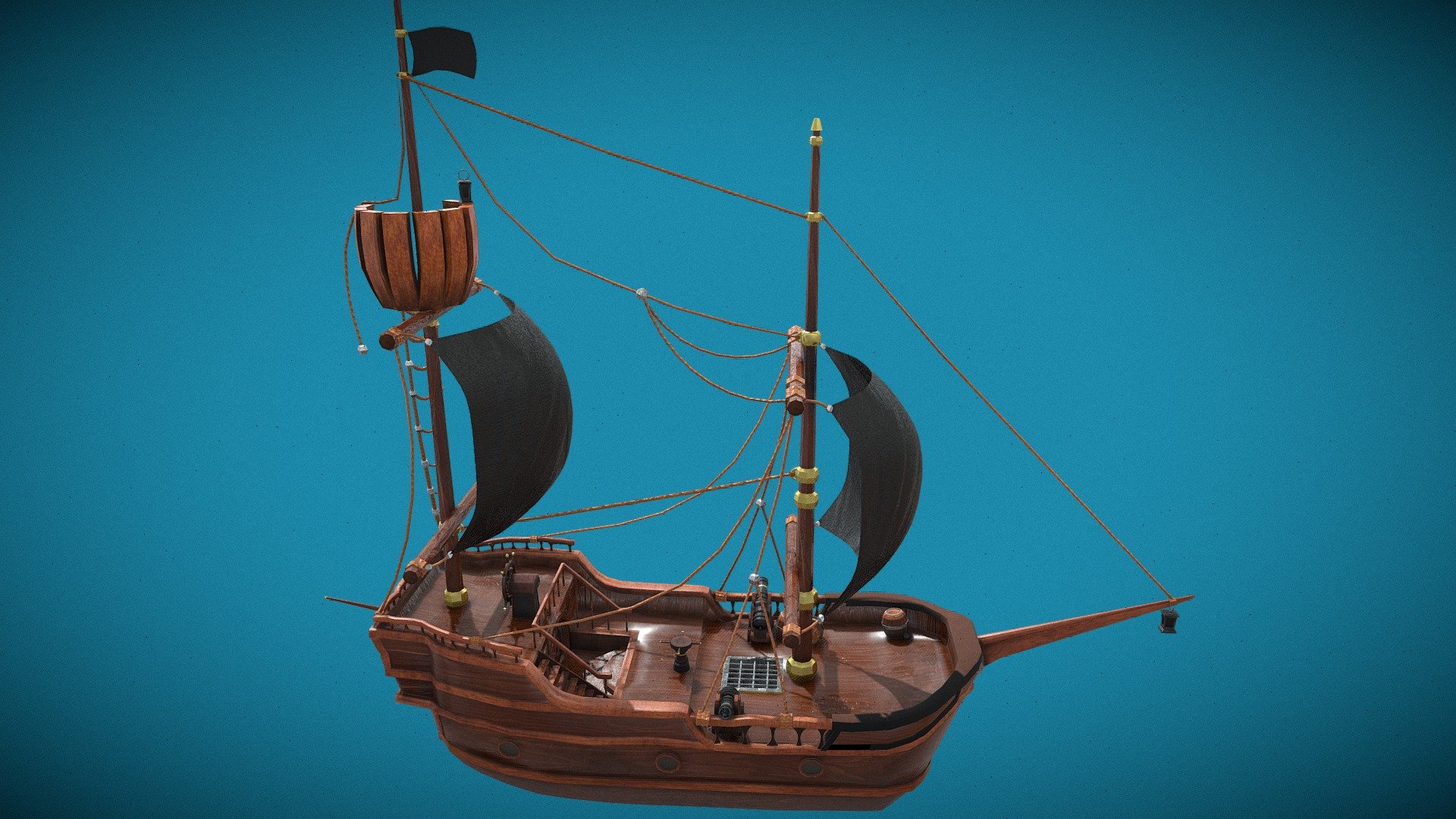 Stylised Pirate Ship - 3D model by Omo (@imOmgCC) [d26c9b4] - Sketchfab
