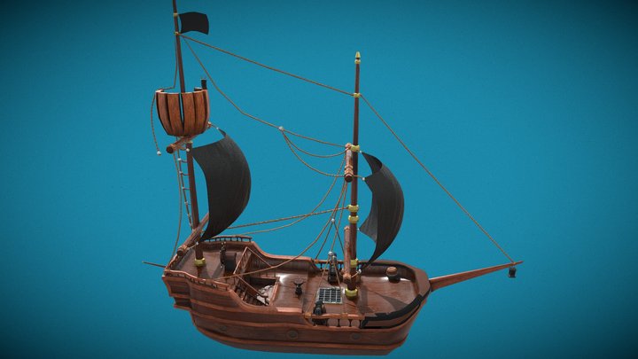 Stylised Pirate Ship 3D Model