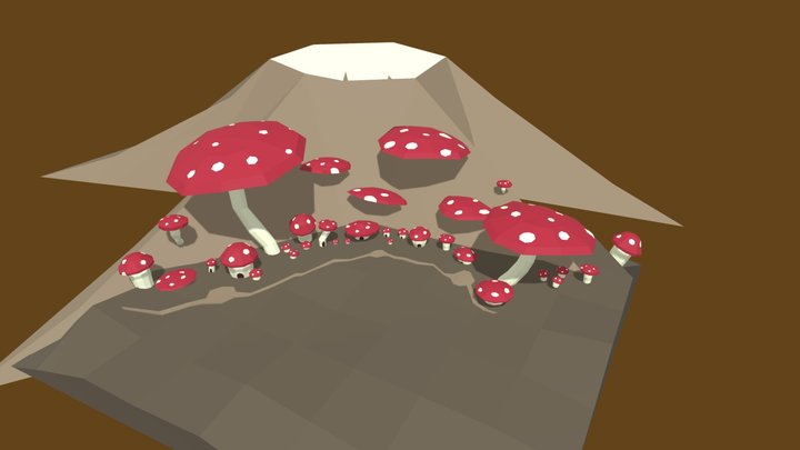 Mushroom village scene 3D Model