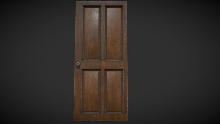 Door Wooden Old-18MB – Gratis 3D-model STL