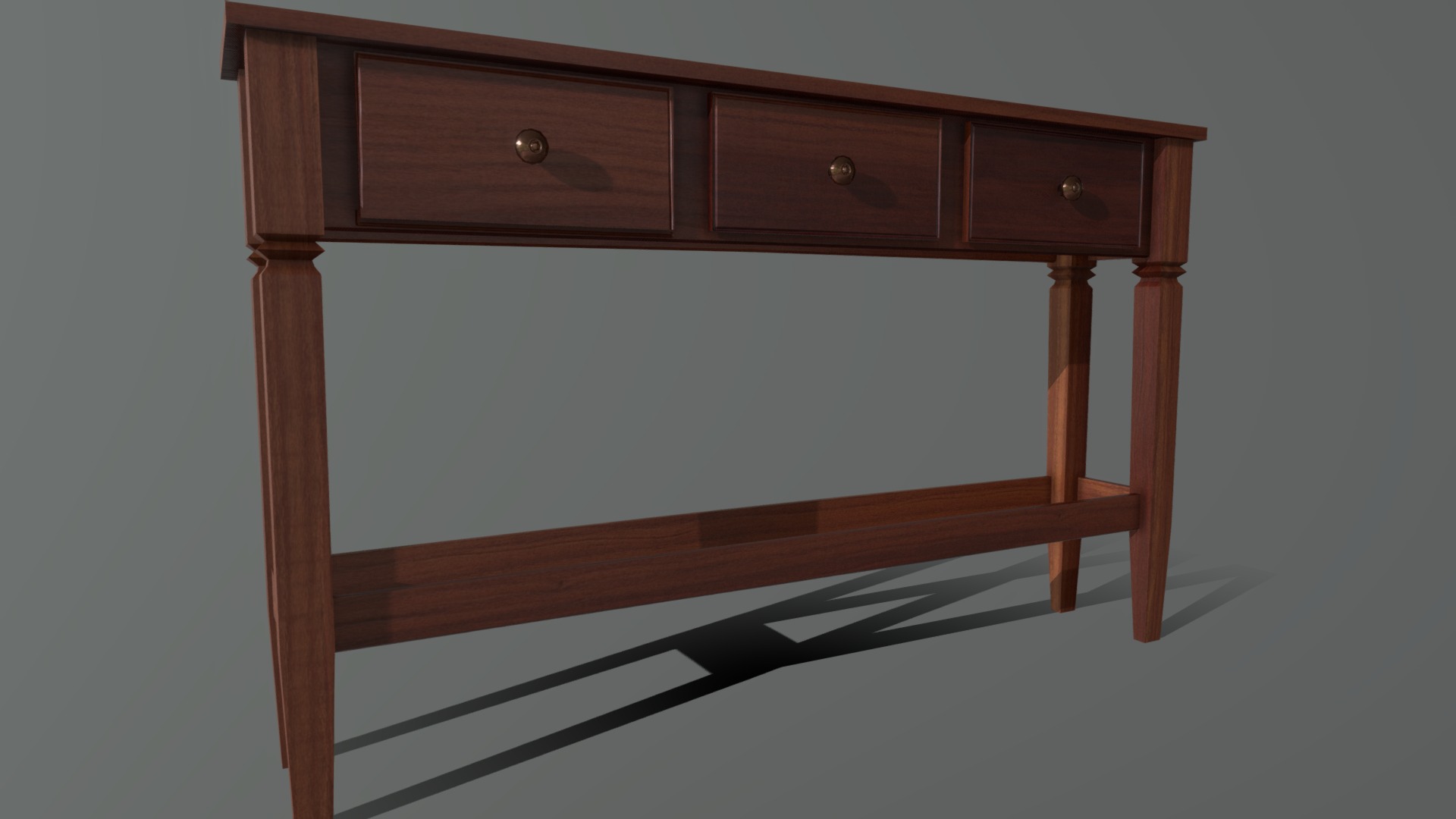 3D model Superfuntimes Simple Wall Table! - This is a 3D model of the Superfuntimes Simple Wall Table!. The 3D model is about a wooden desk with drawers.