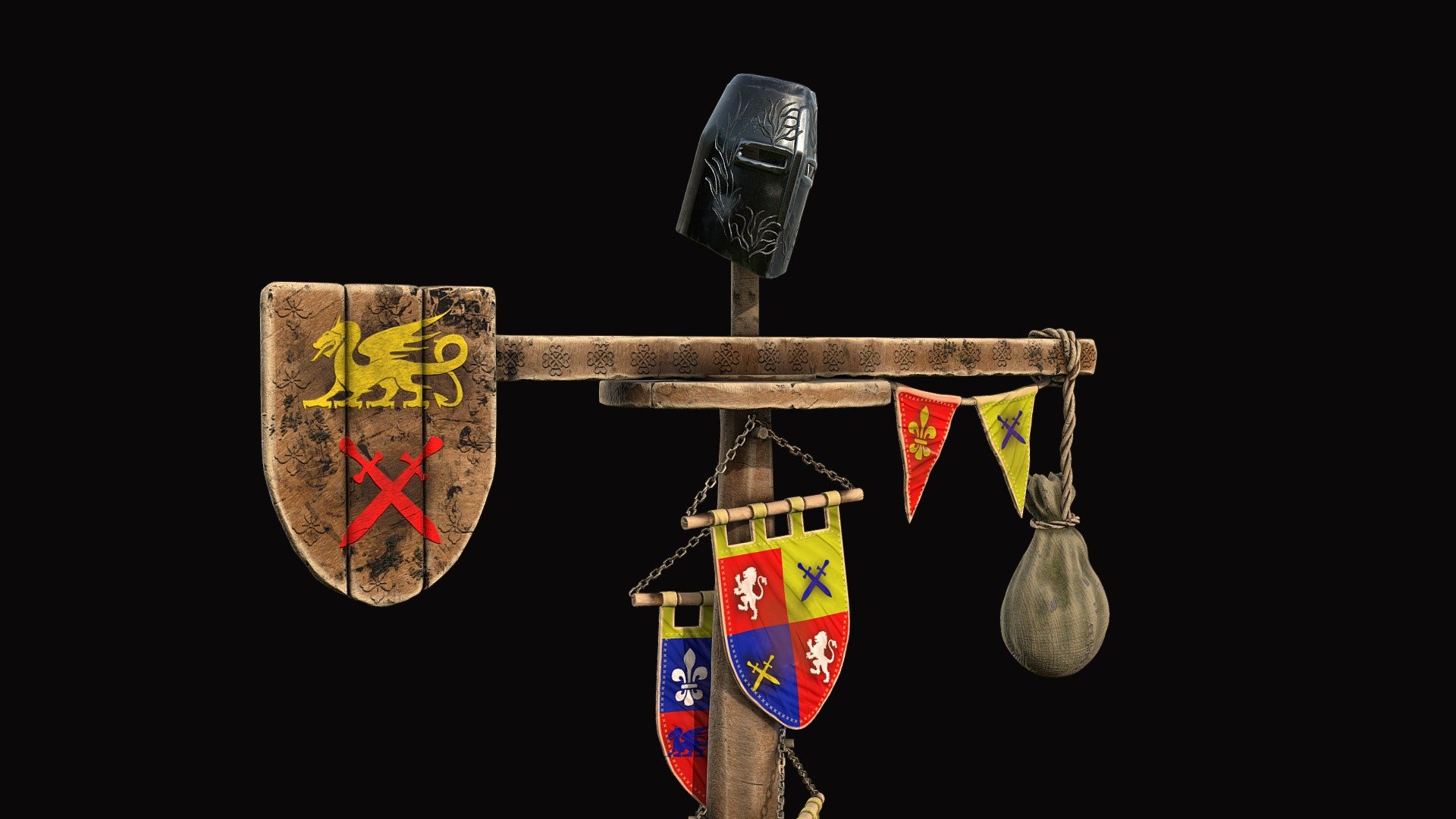 Quintain Jousting 3d printable Download Free 3D model by Andy