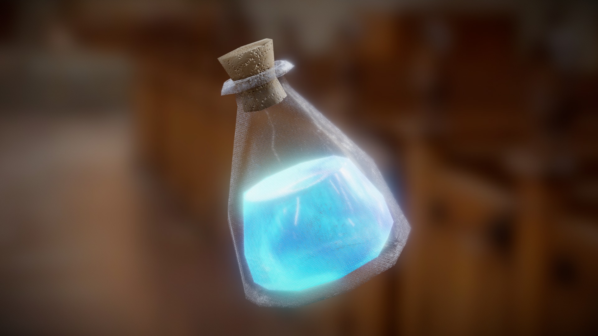 3D model Potion - This is a 3D model of the Potion. The 3D model is about a blue light bulb.