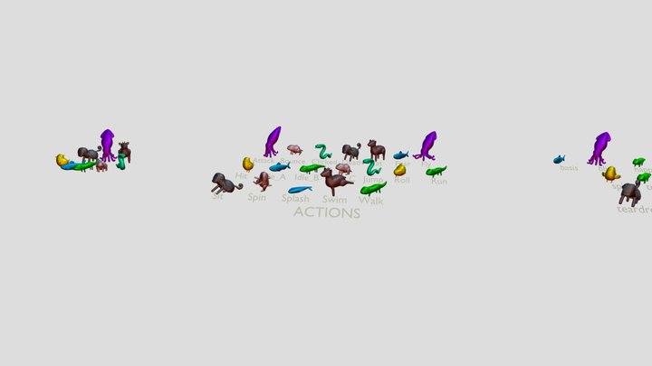shine animals animations 3D Model