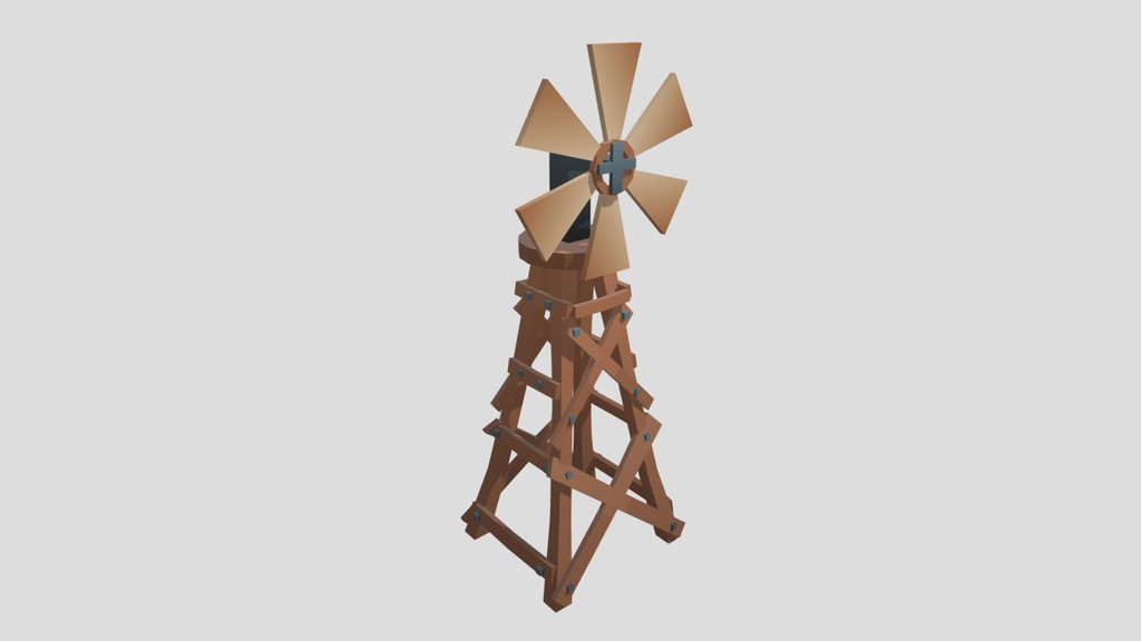 Low Poly Windmill - Вітряк низького полігону