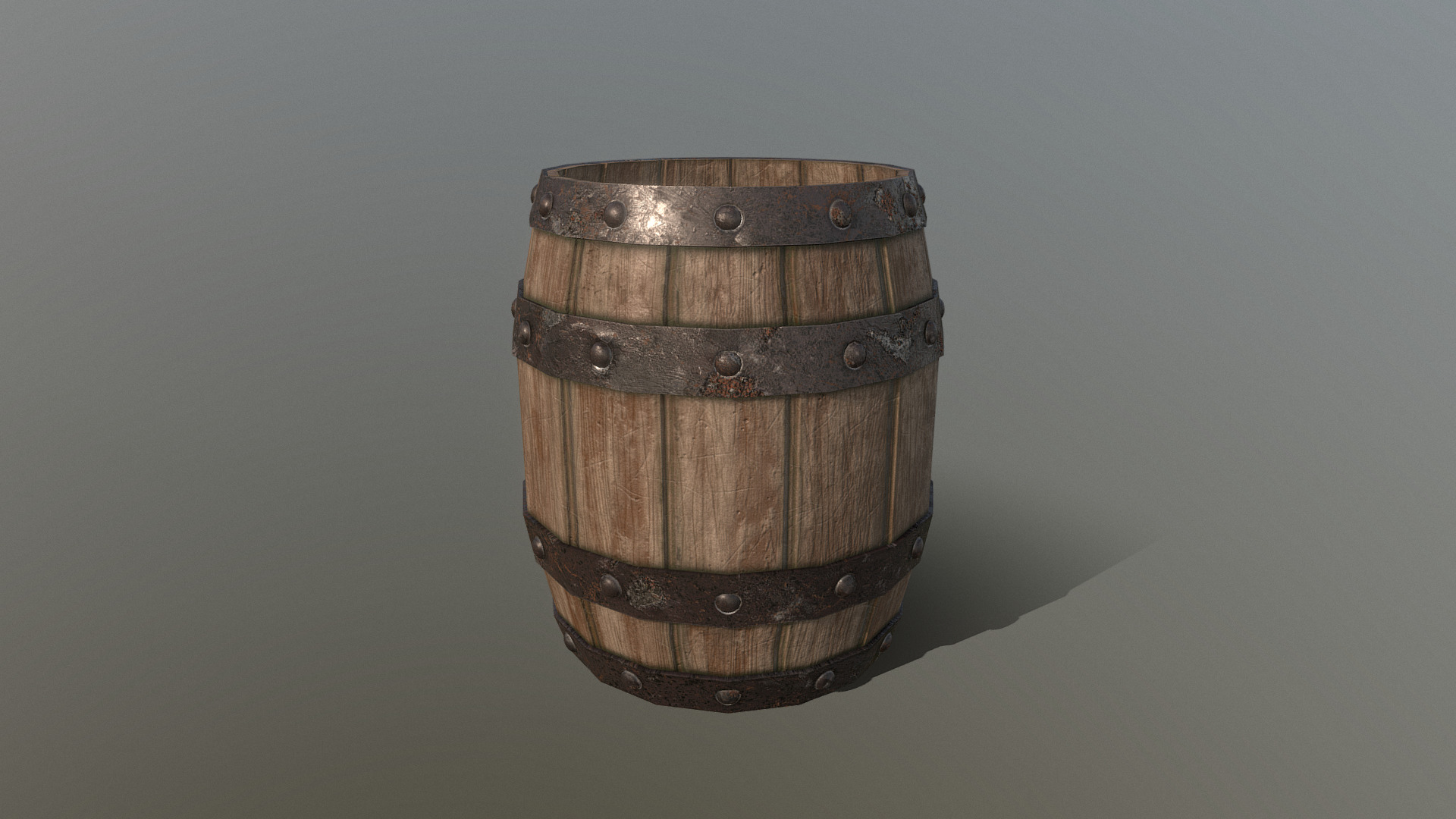 3D model HIE Wine Barrel D180323 - This is a 3D model of the HIE Wine Barrel D180323. The 3D model is about a wooden box with a metal lid.