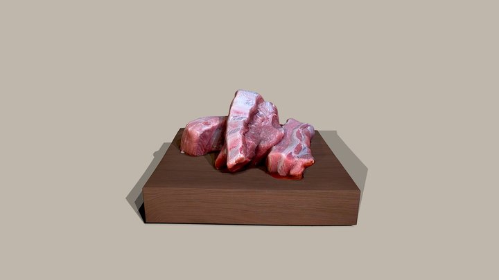 food meat steak new york high cut beef pork 3D Model