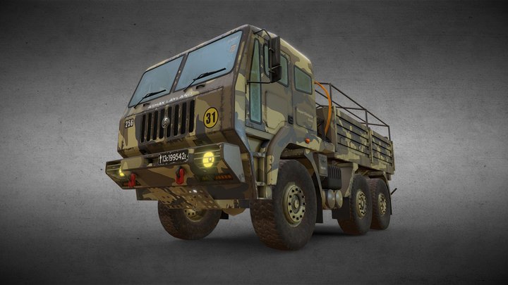 6x6 Military Truck Variation 1 3D Model