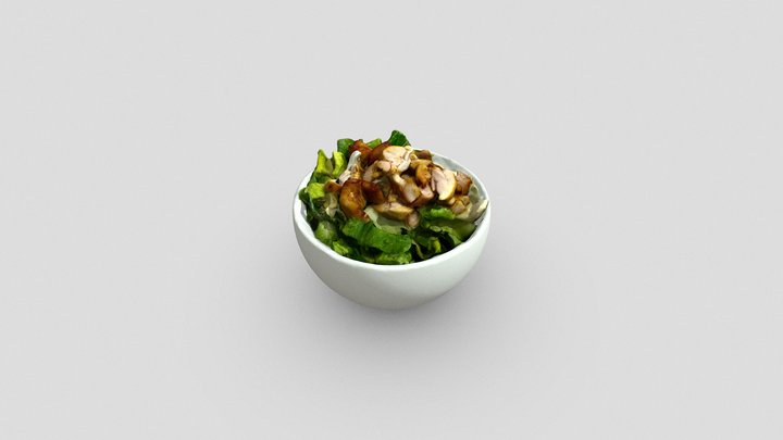 Salad Bowl with Toppings 3D Model