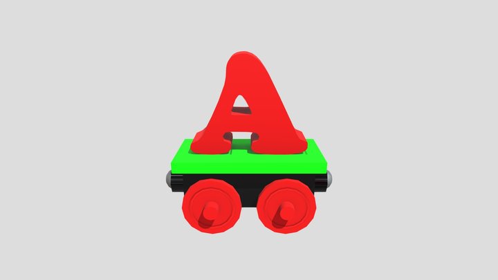 Wagon with Letter A 3D Model