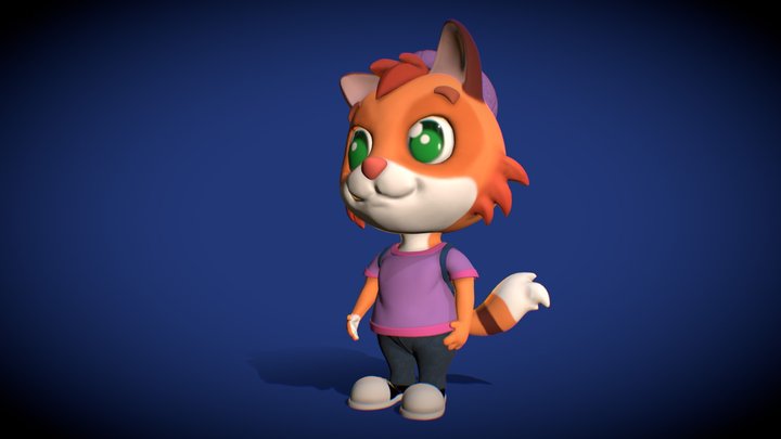 Michoso, Cartoon Cat 3D Model