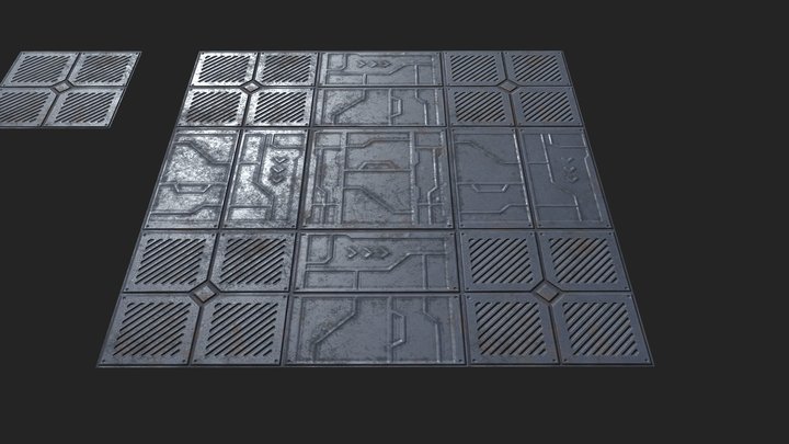 Sci-Fi modular floor tiles 3D Model