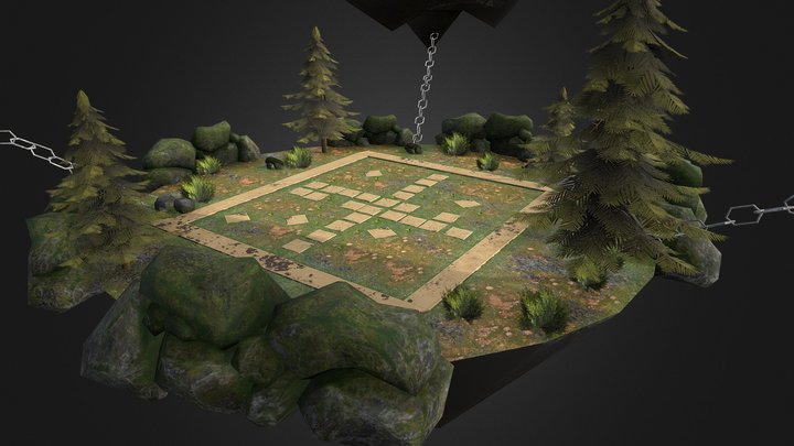 Floating Island Stage 3D Model