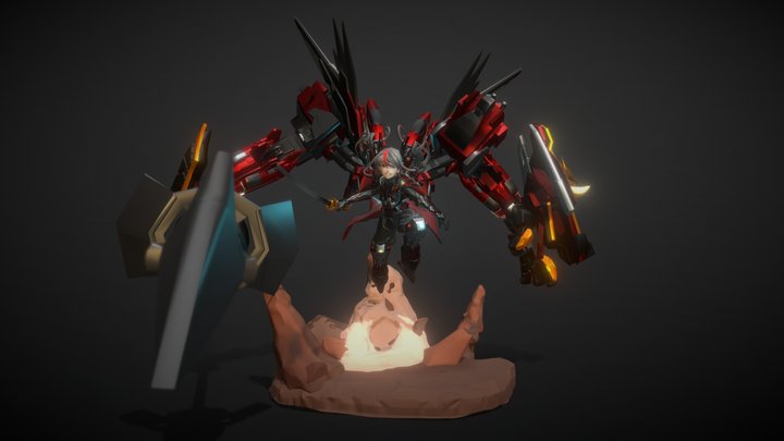 Mecha Warrior Monika 3D Model