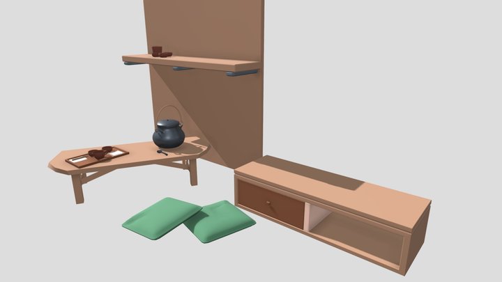 Japanese Room Asset Pack 3D Model