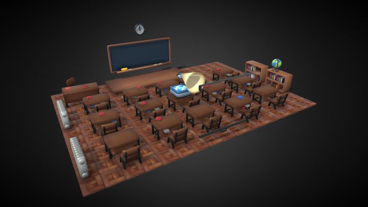 Lowpoly Classroom Pack 3D Model