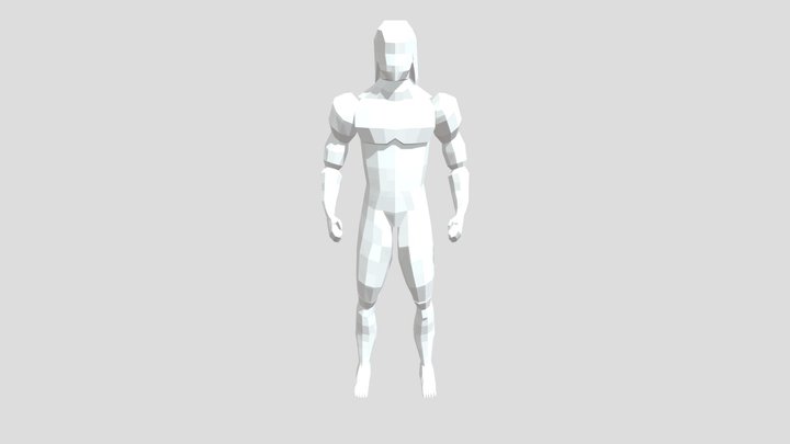 Low Poly Man (long hair) 3D Model
