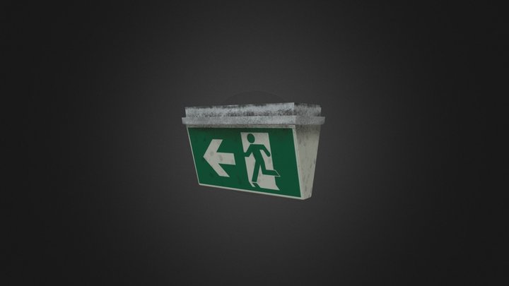 Exit sign game asset 3D Model