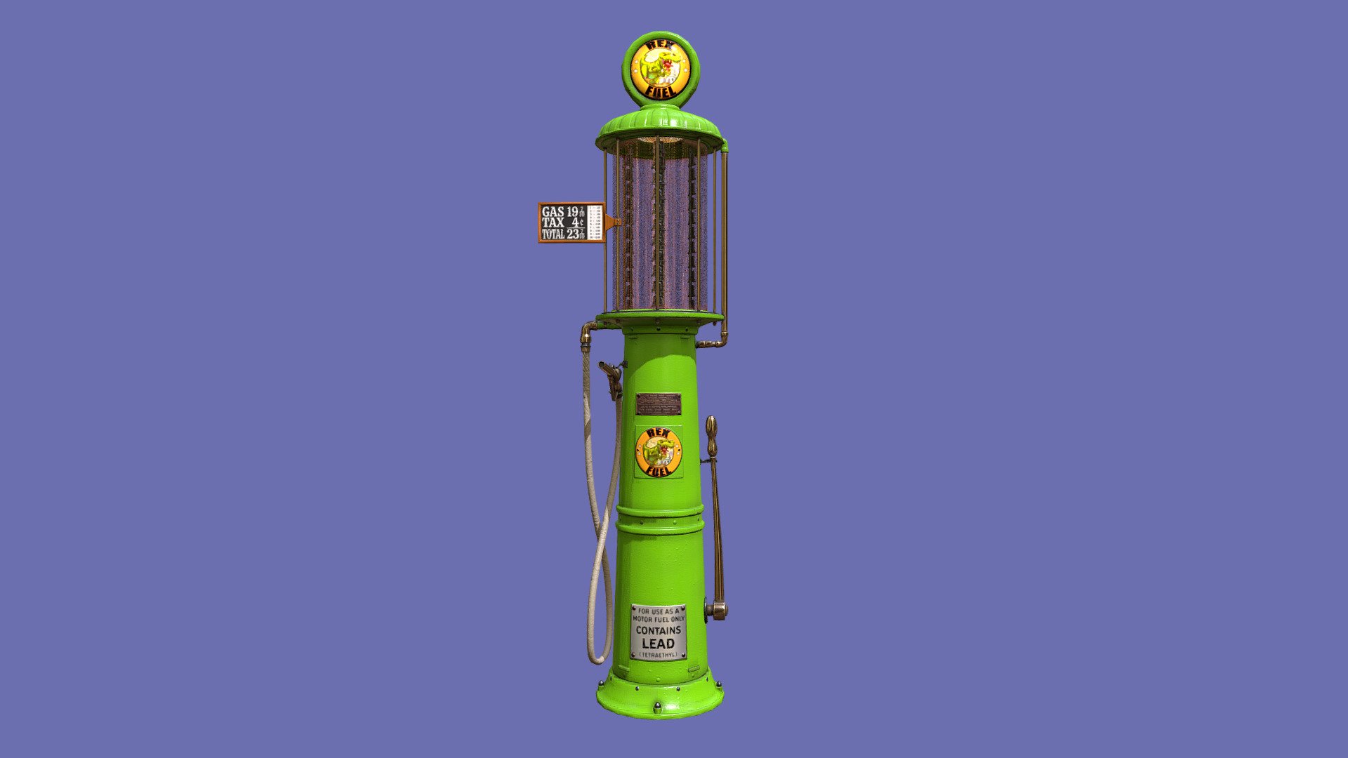 Vintage Gas Pump Service Station Buy Royalty Free 3D model by glenfx