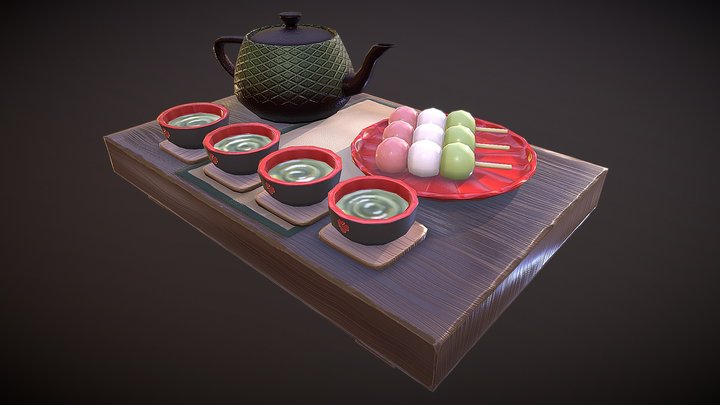 Asian Tea Plate 3D Model