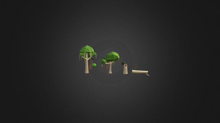 Tropical trees 3D Model