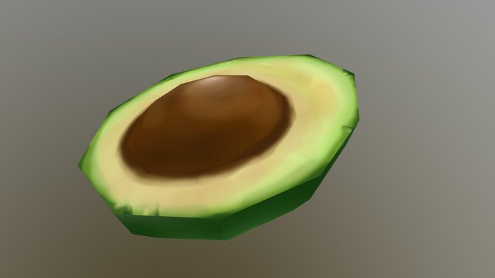 Low Poly Avocado 3D Model