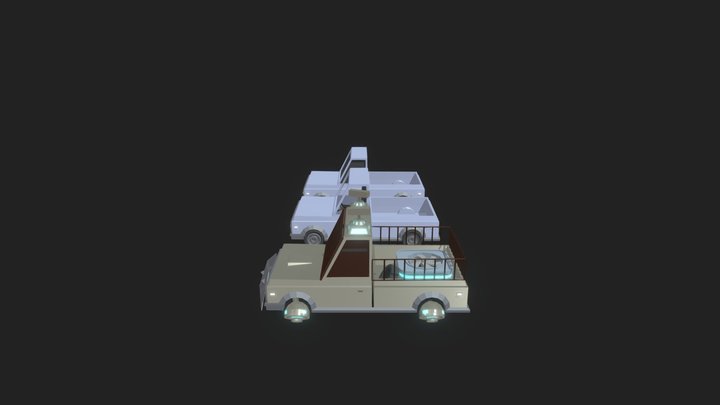 Retro Car \ CyberPunk Car (low poly - free) 3D Model