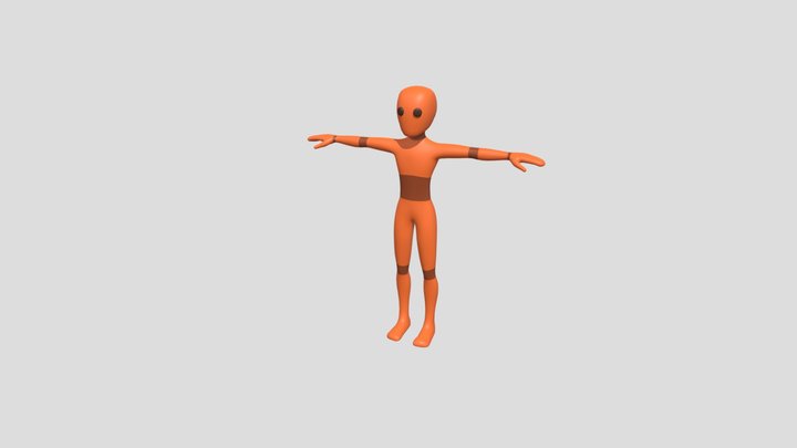 Orange robot 3D Model