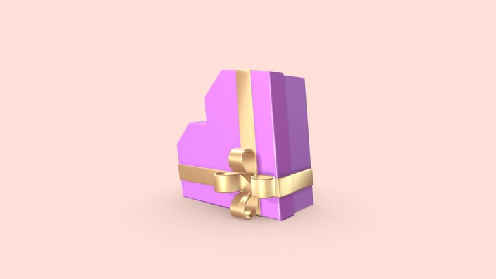 Heart  shaped gift 3D Model