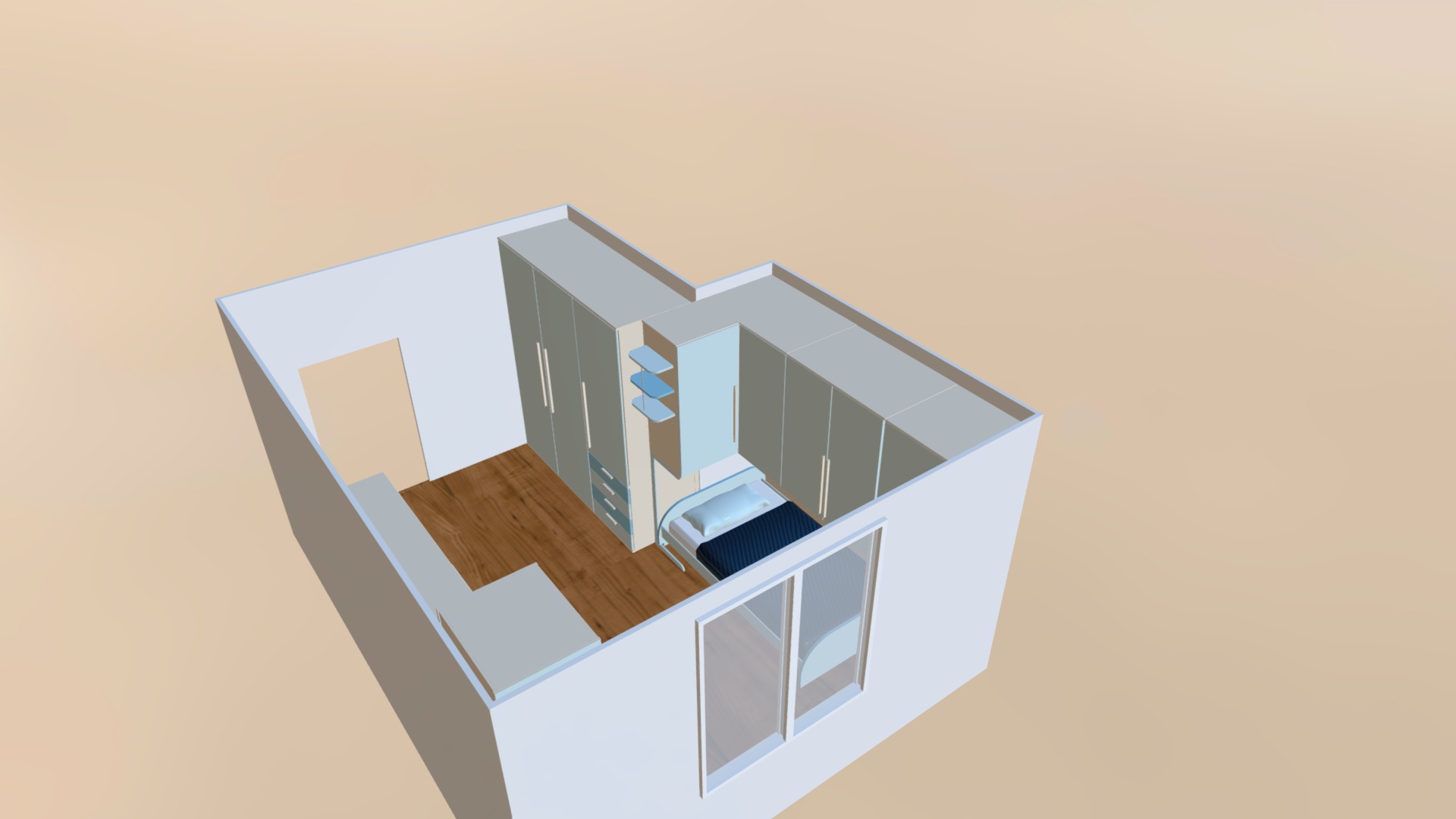 3D model Bedroom - This is a 3D model of the Bedroom. The 3D model is about logo.