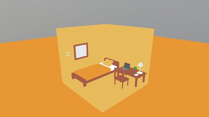Isometric bedroom 3D Model
