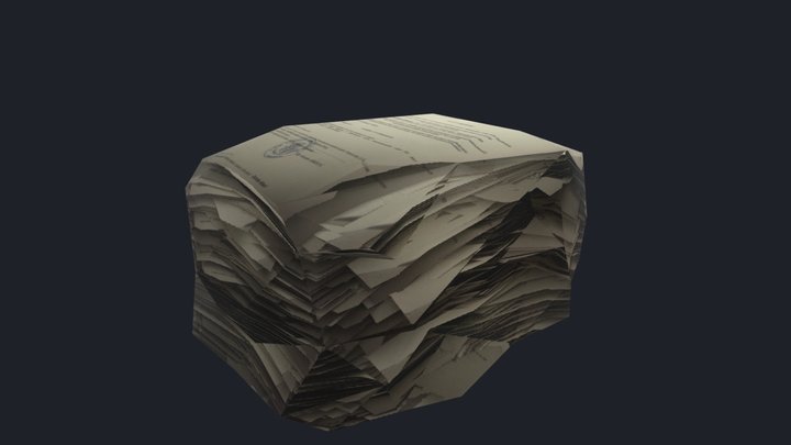 Low Poly Stack of Papers 3D Model