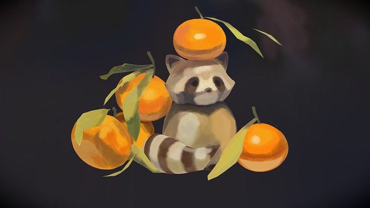 Racoon_orange 3D Model