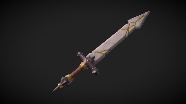 Fantasy Cracked Sword 3D Model